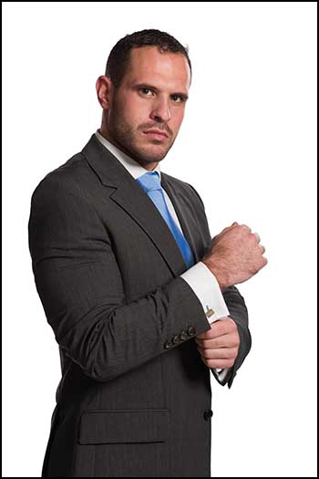 Corporate business photograph of a man in a suit